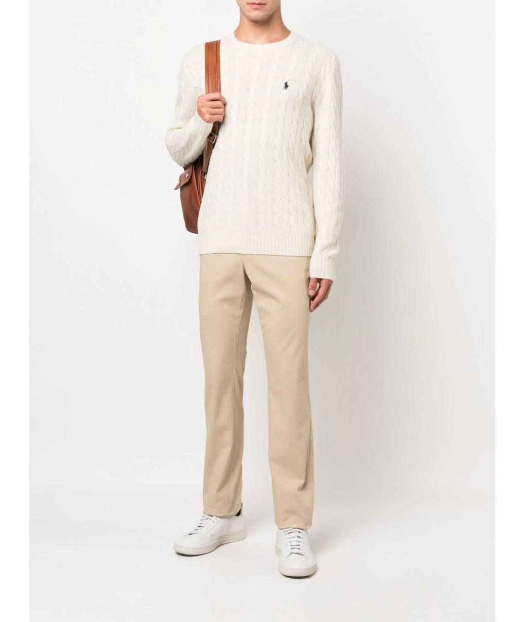 POLO RALPH LAUREN Белый шерстяной джемпер / свитер, фото 2