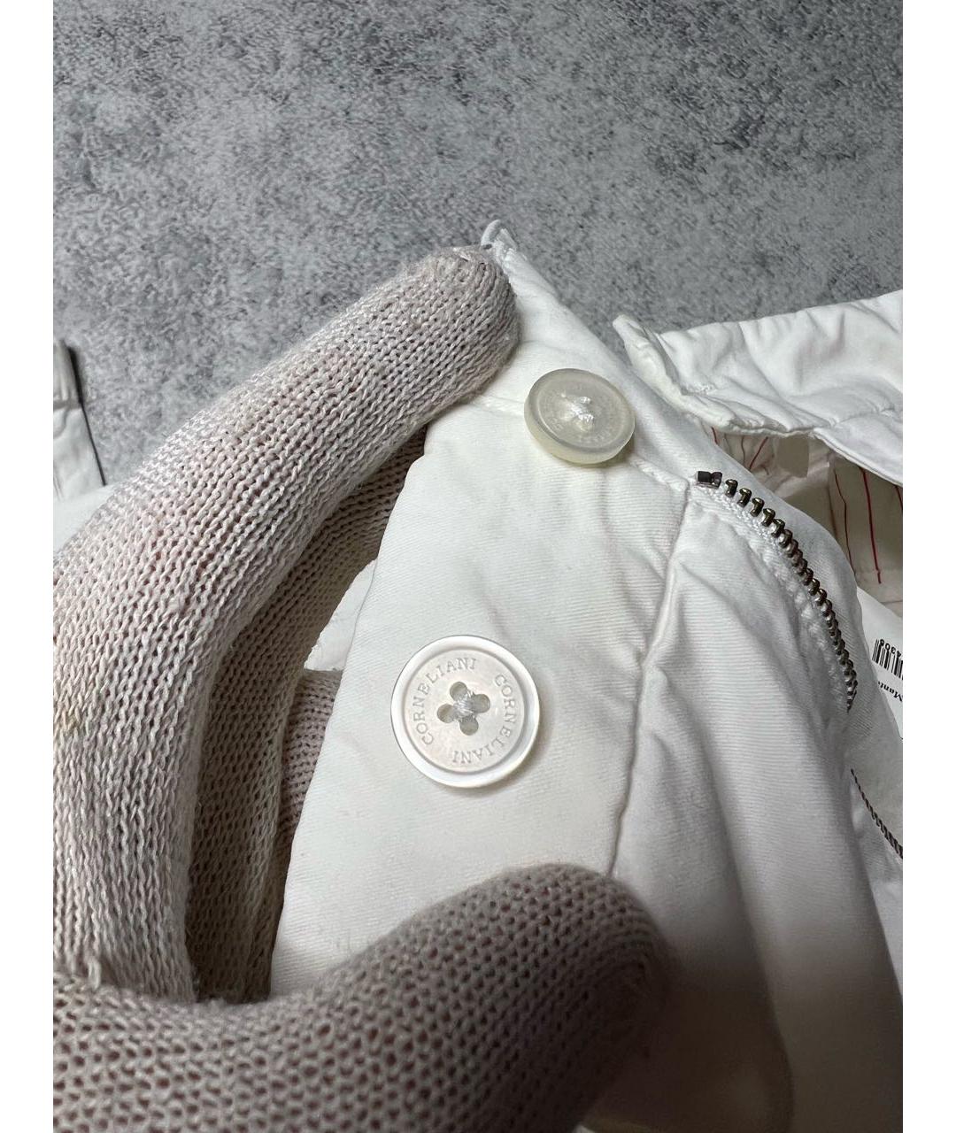 CORNELIANI Белые хлопко-эластановые брюки чинос, фото 6