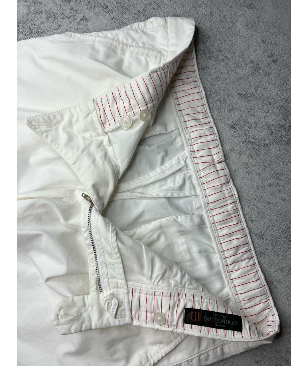 CORNELIANI Белые хлопко-эластановые брюки чинос, фото 4