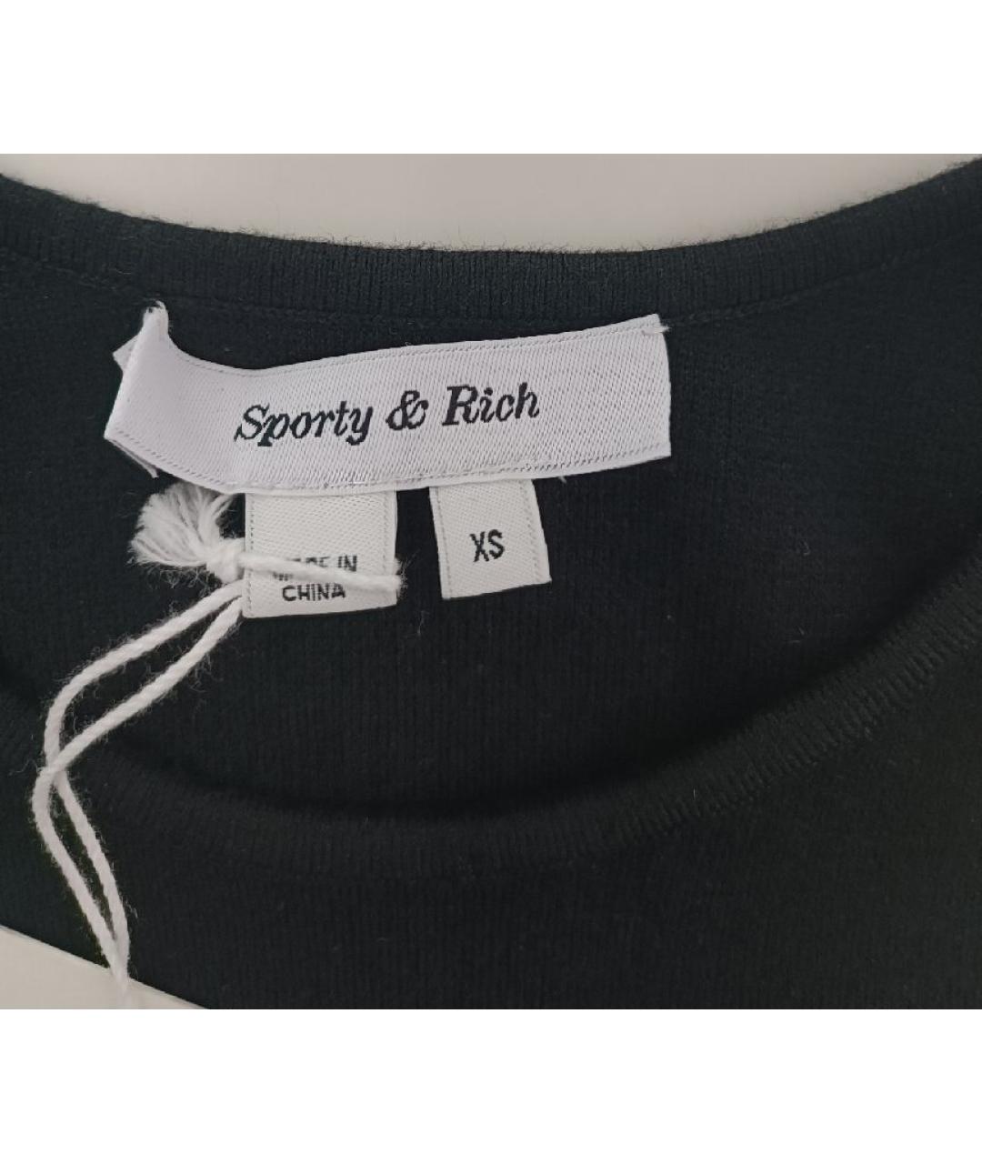 SPORTY AND RICH Черная вискозная майка, фото 3
