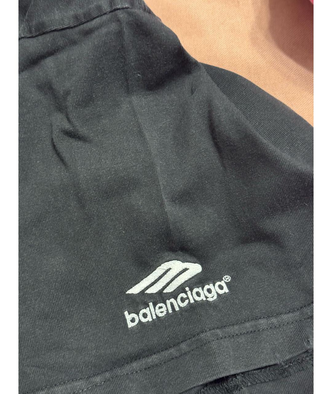 BALENCIAGA Черная хлопковая футболка, фото 5