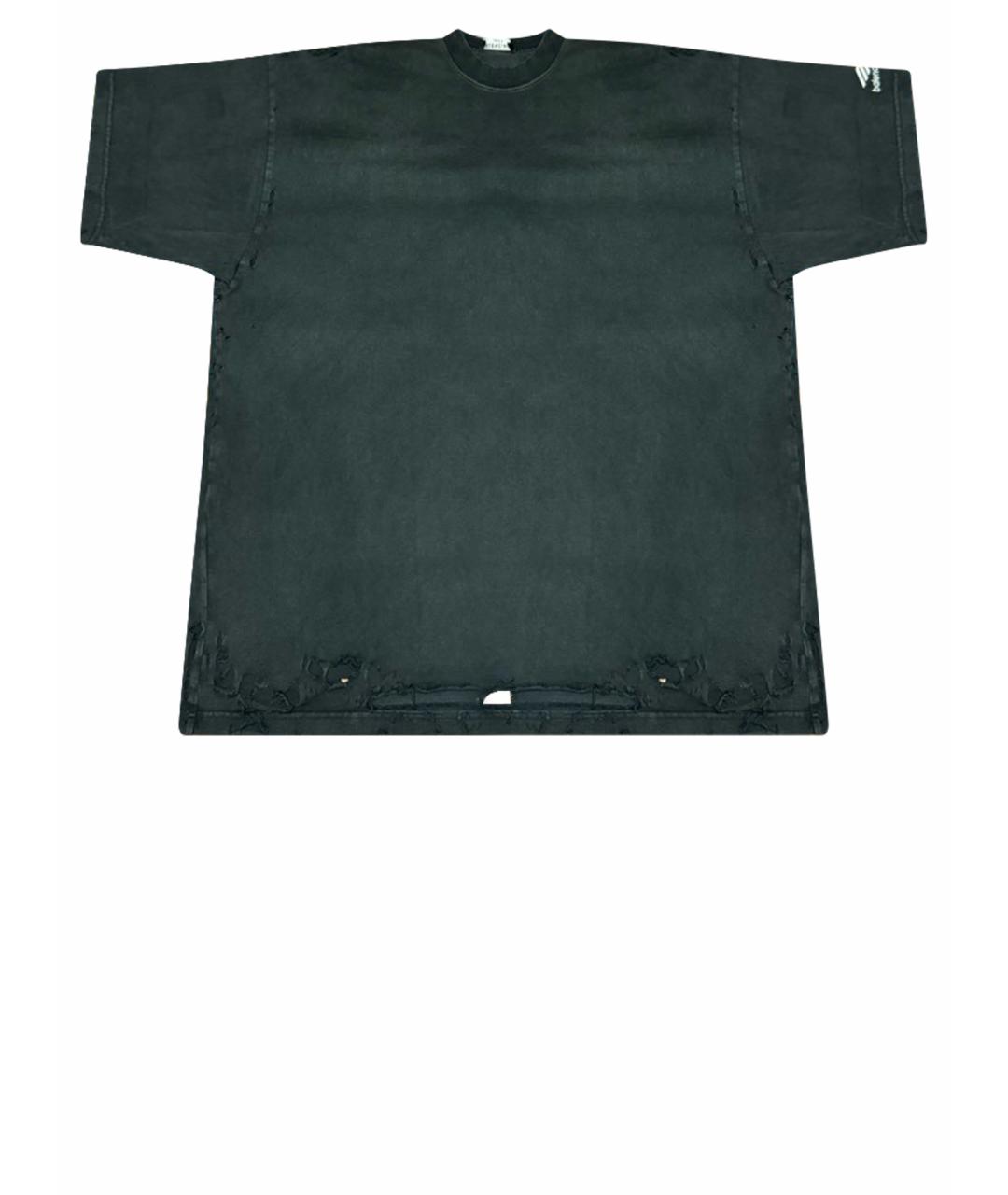 BALENCIAGA Черная хлопковая футболка, фото 1