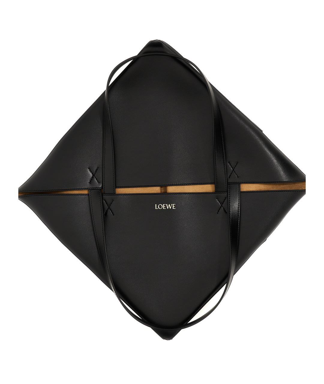 LOEWE Черная кожаная сумка тоут, фото 3