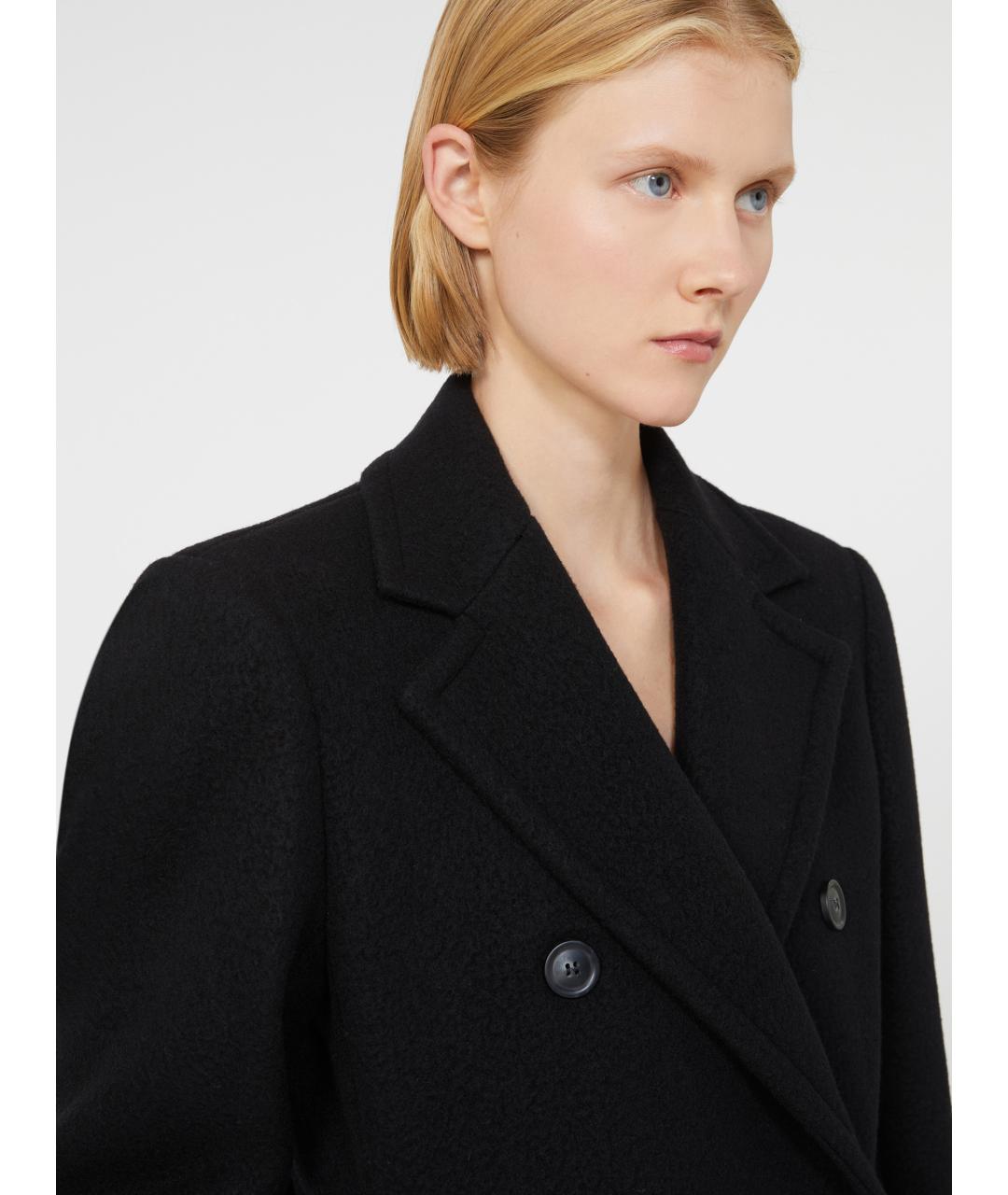 SPORTMAX Черное шерстяное пальто, фото 4