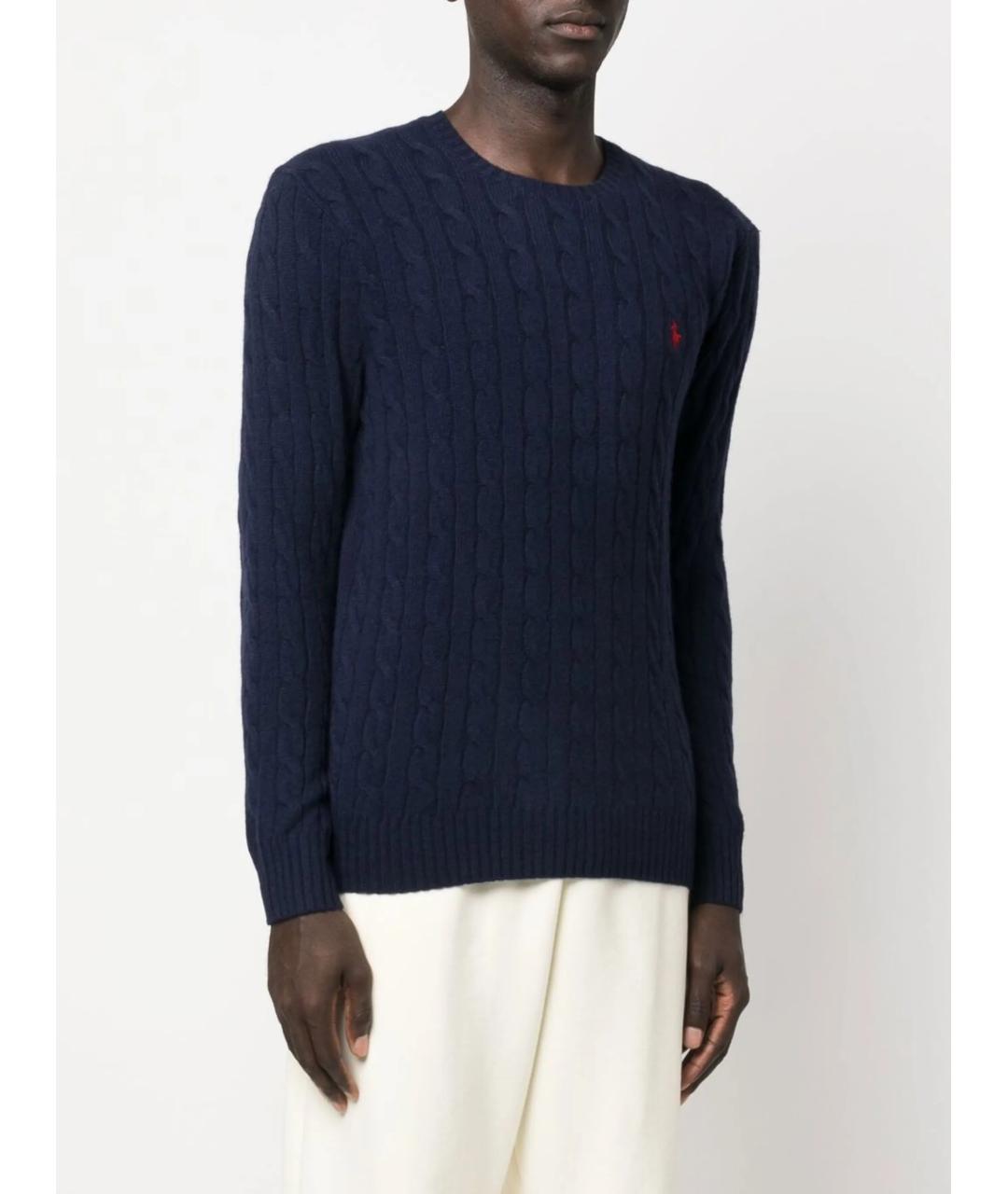 POLO RALPH LAUREN Темно-синий шерстяной джемпер / свитер, фото 3