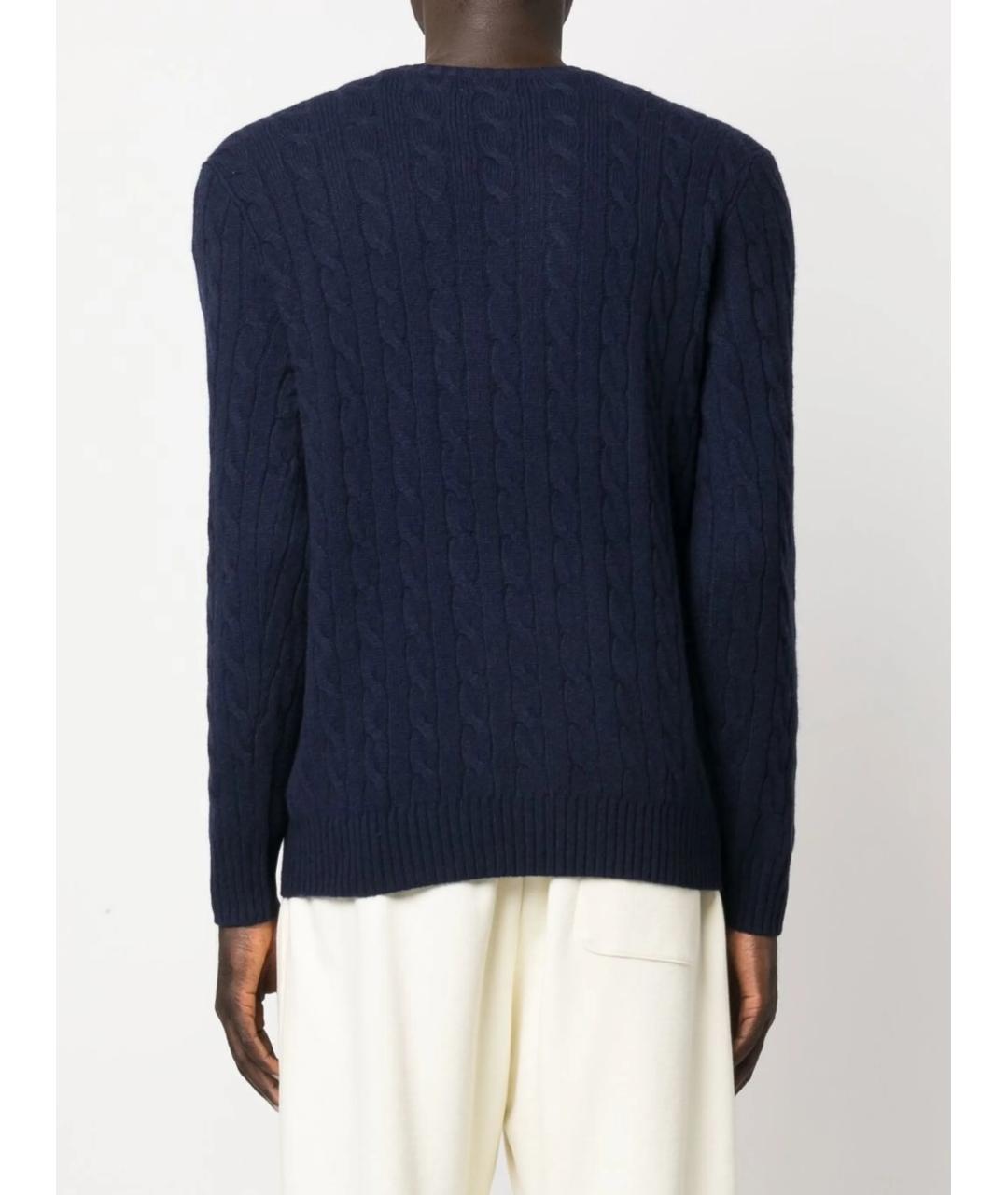 POLO RALPH LAUREN Темно-синий шерстяной джемпер / свитер, фото 4