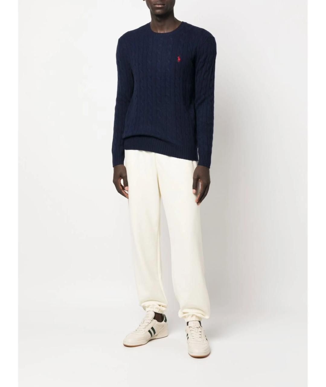 POLO RALPH LAUREN Темно-синий шерстяной джемпер / свитер, фото 2