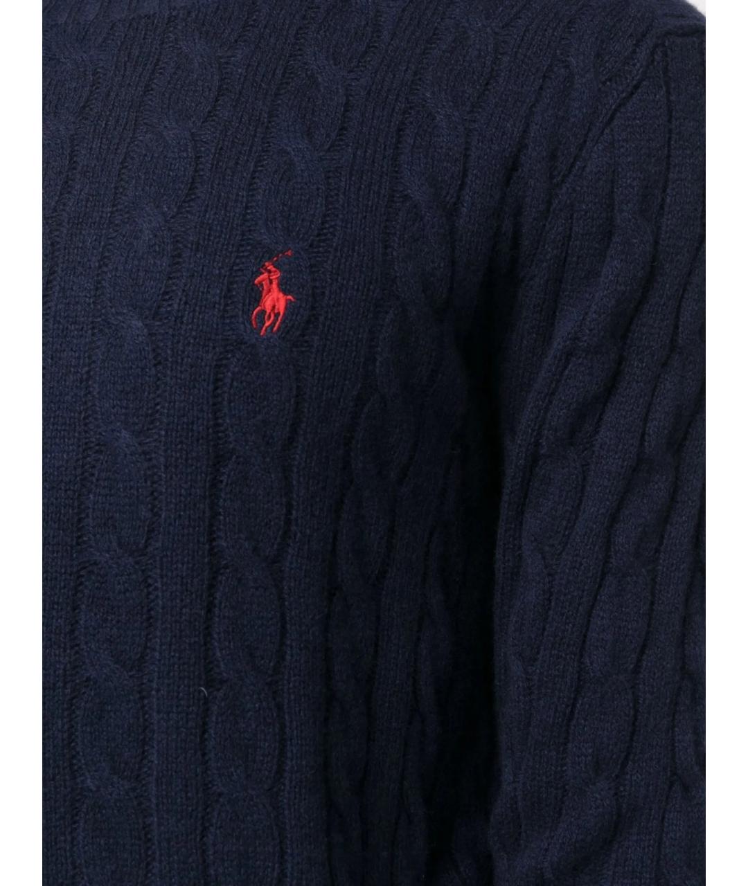 POLO RALPH LAUREN Темно-синий шерстяной джемпер / свитер, фото 5