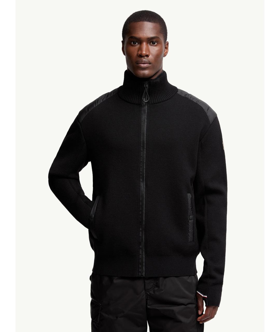 MONCLER Черный шерстяной кардиган, фото 3