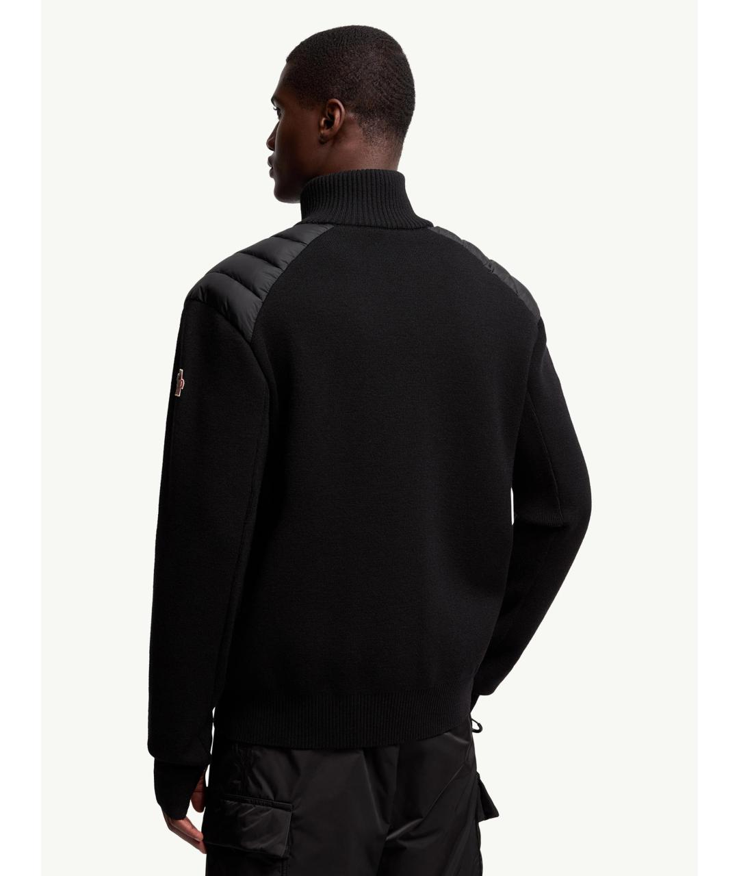 MONCLER Черный шерстяной кардиган, фото 4