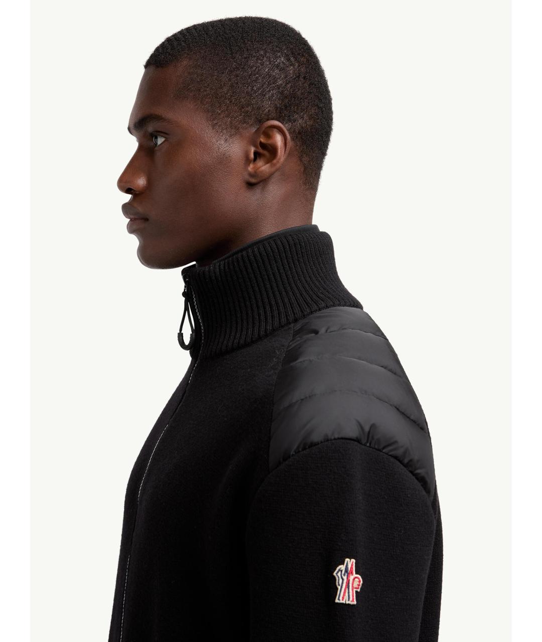 MONCLER Черный шерстяной кардиган, фото 6