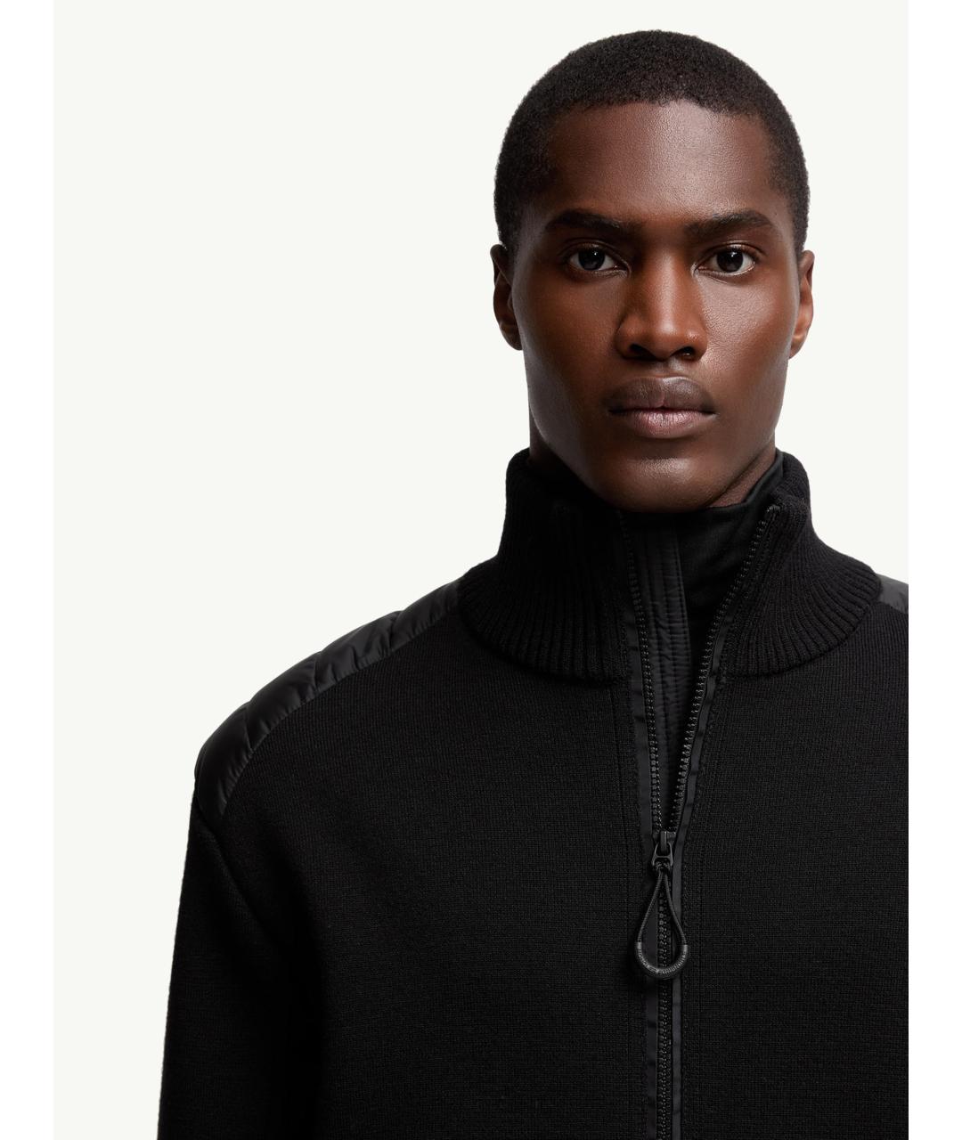 MONCLER Черный шерстяной кардиган, фото 5