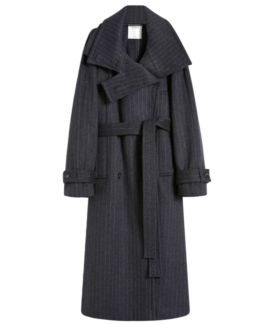 SPORTMAX Серое шерстяное пальто, фото 1