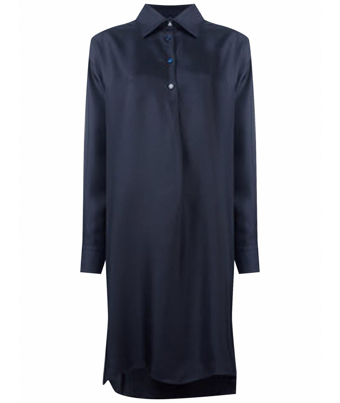 MAISON MARGIELA Синее шелковое платье, фото 1