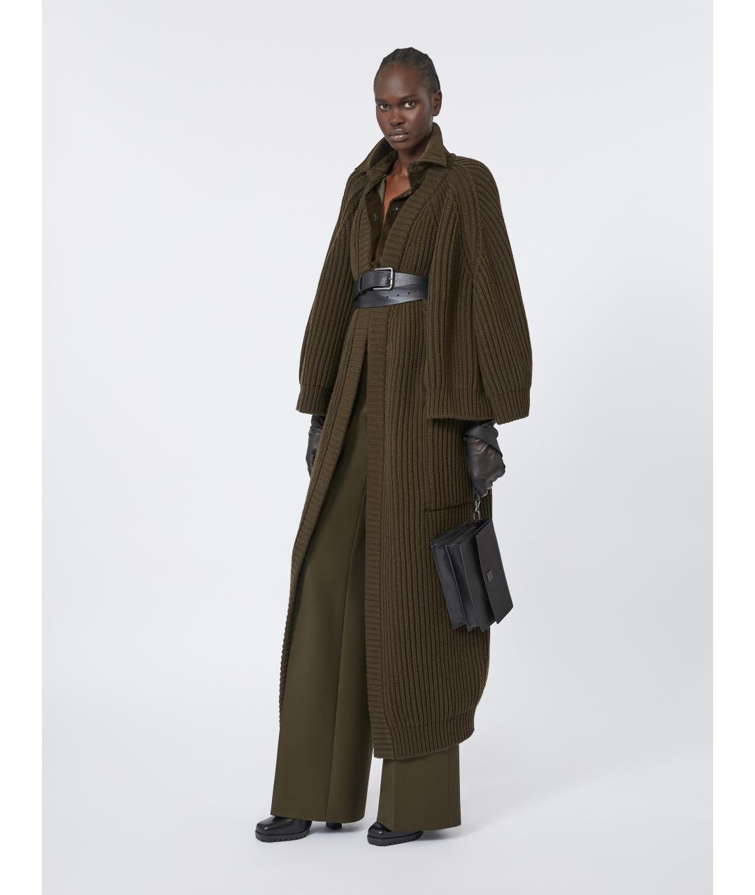 MAX MARA Зеленый шерстяной кардиган, фото 2