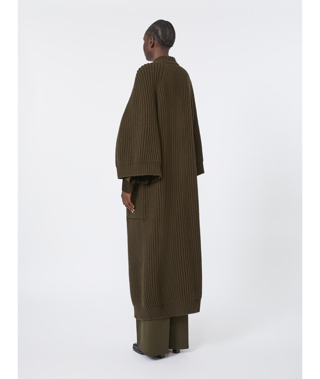 MAX MARA Зеленый шерстяной кардиган, фото 4