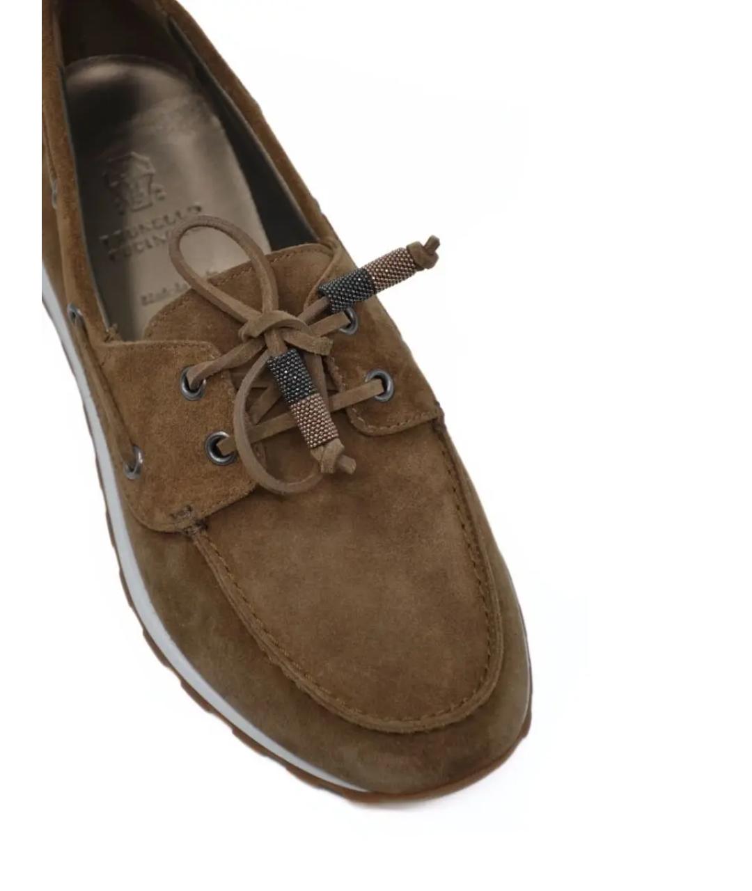 BRUNELLO CUCINELLI Коричневые замшевые мокасины, фото 3