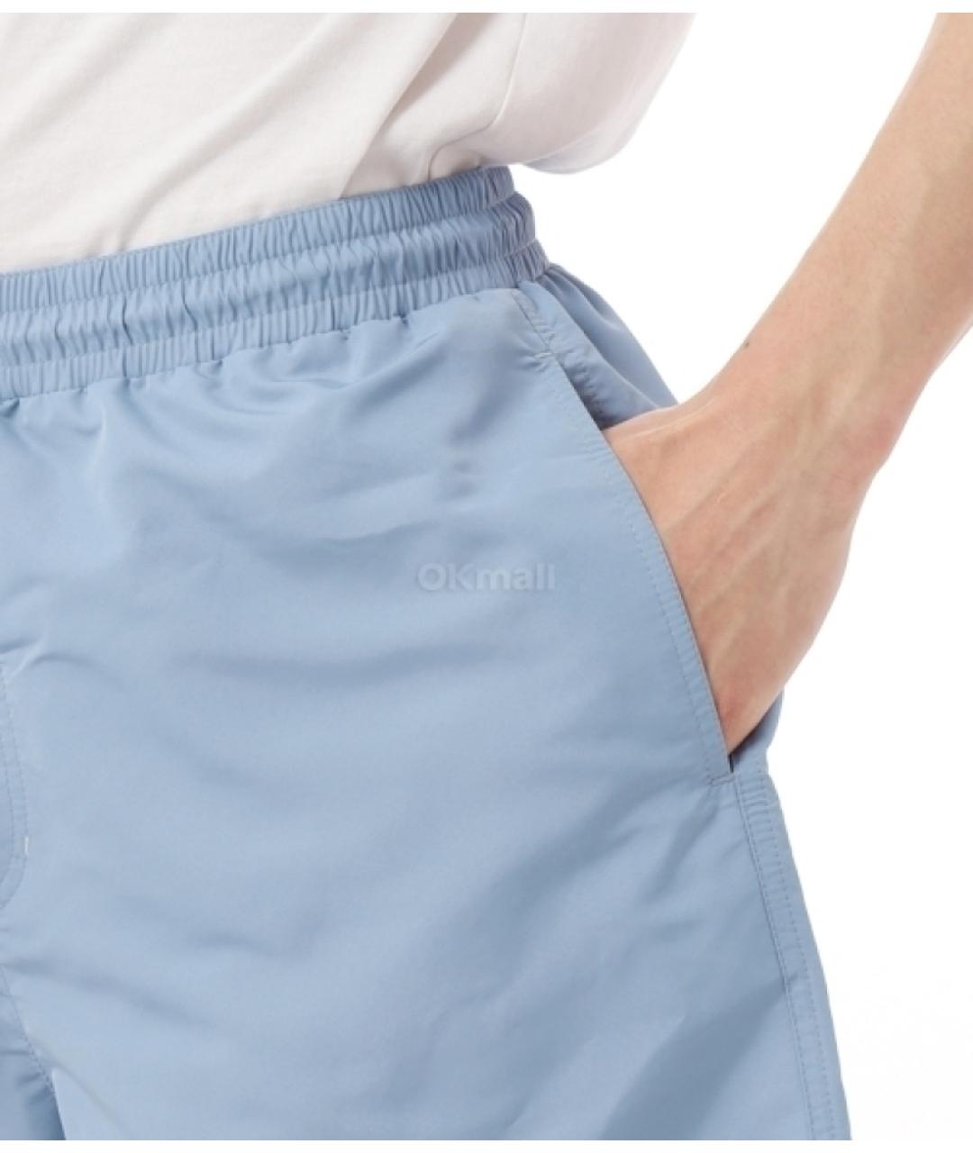 BRUNELLO CUCINELLI Голубые полиэстеровые шорты, фото 2