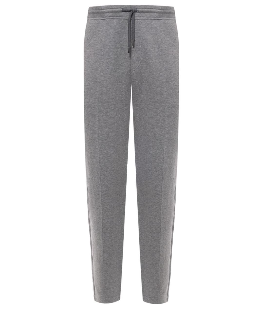 BRUNELLO CUCINELLI Серые хлопковые повседневные брюки, фото 1