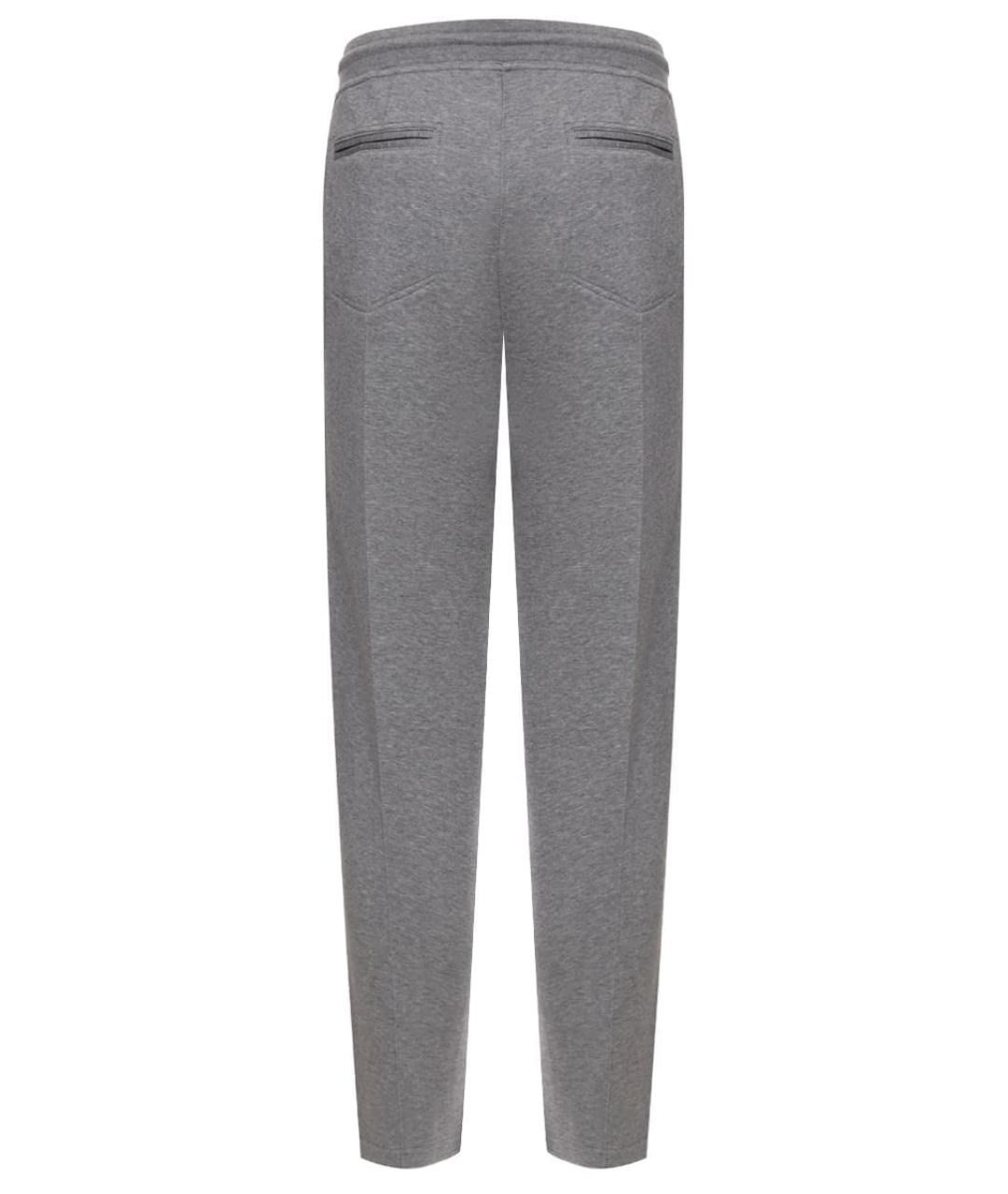 BRUNELLO CUCINELLI Серые хлопковые повседневные брюки, фото 2