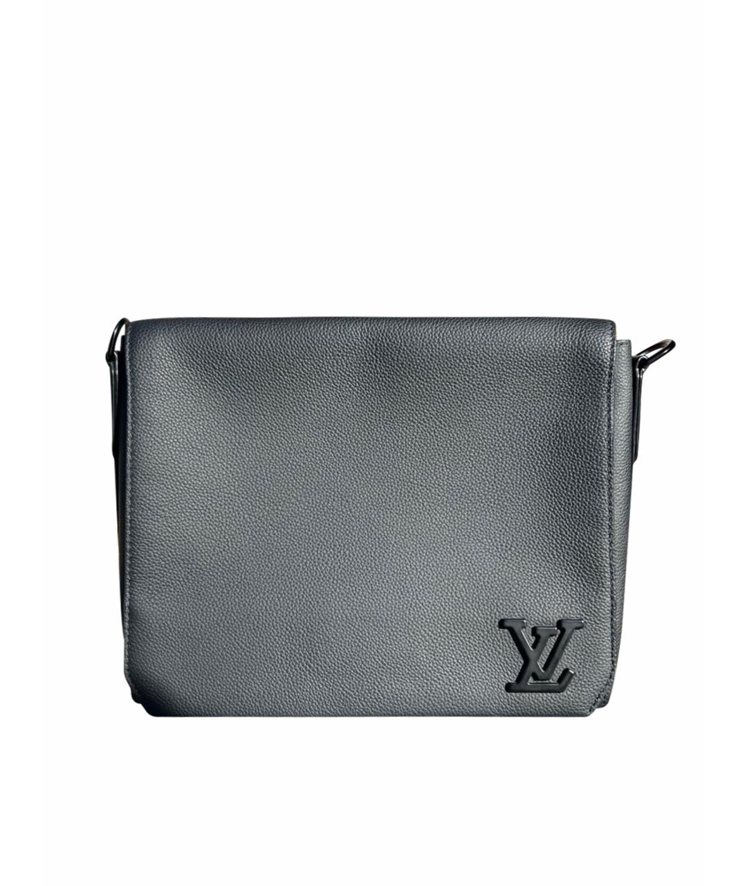 LOUIS VUITTON Черная кожаная барсетка, фото 1