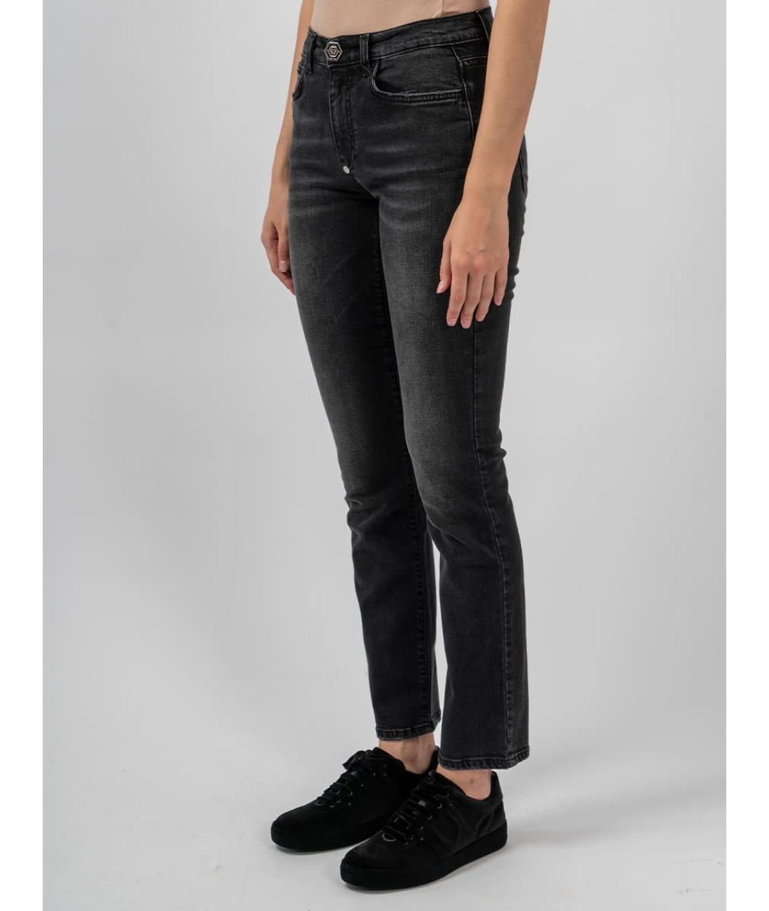 PHILIPP PLEIN Черные хлопковые прямые джинсы, фото 2