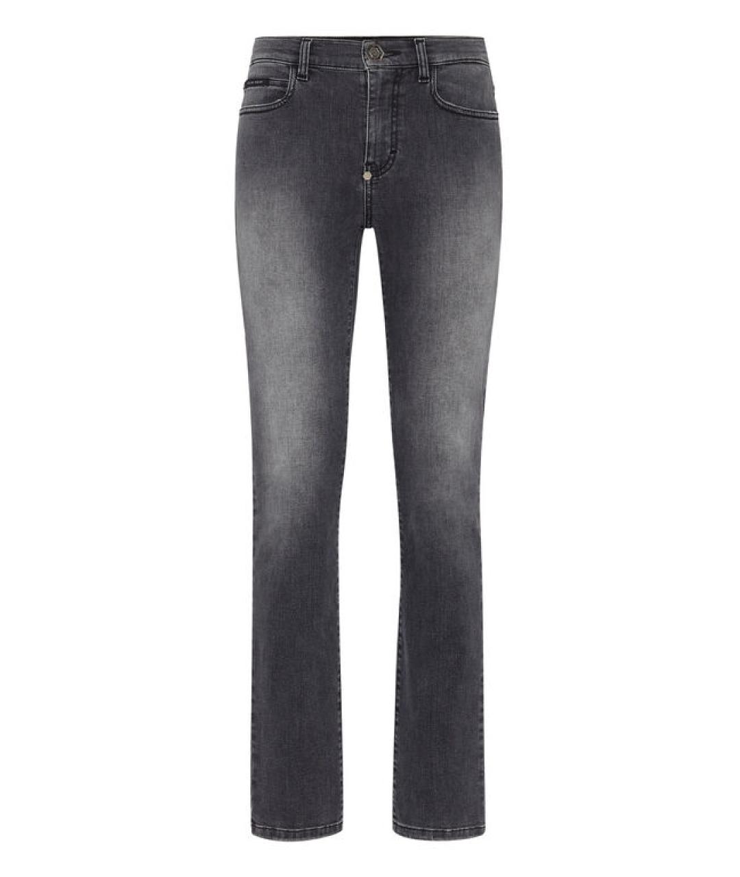 PHILIPP PLEIN Черные хлопковые прямые джинсы, фото 1