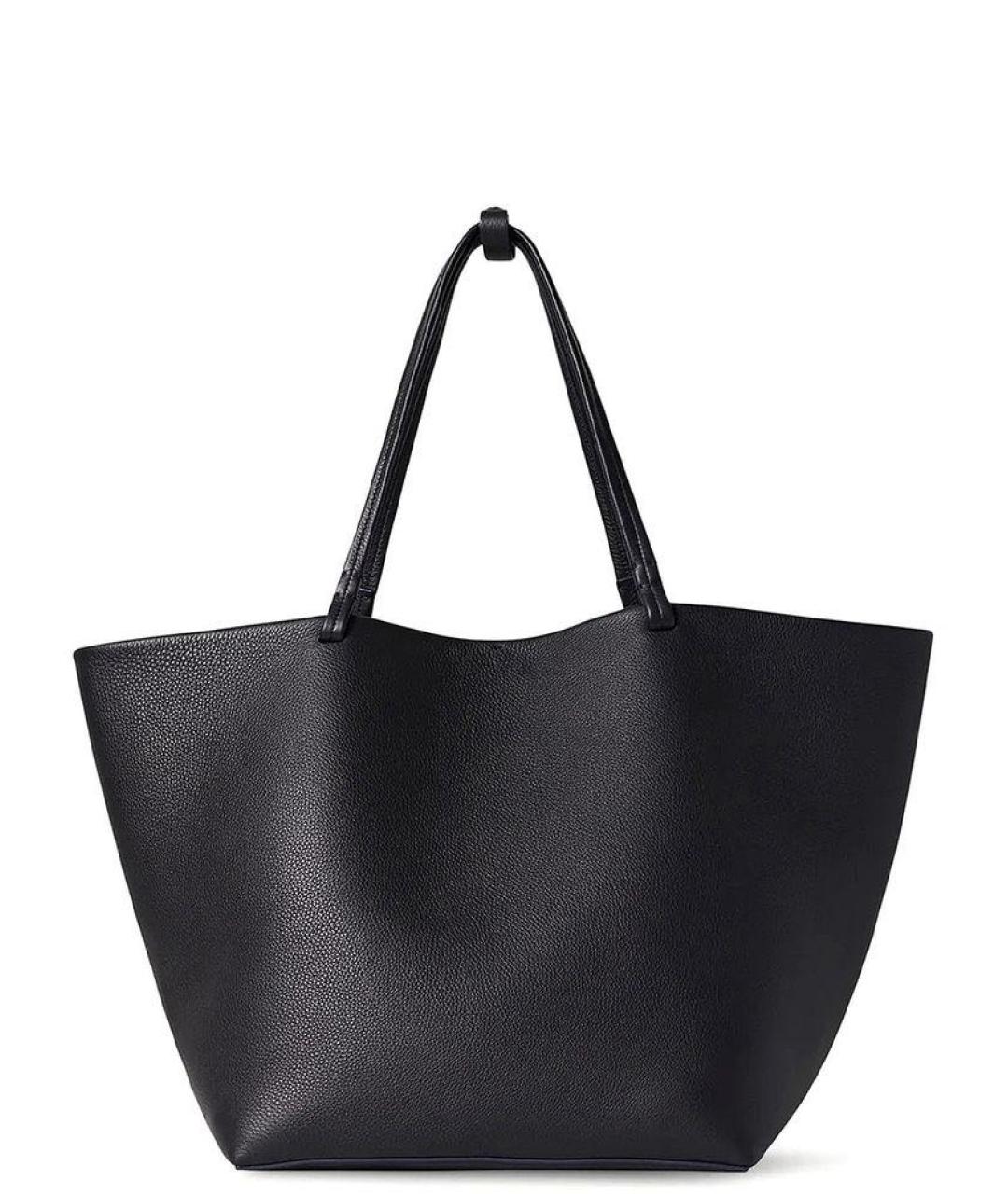 THE ROW Антрацитовая кожаная сумка тоут, фото 1