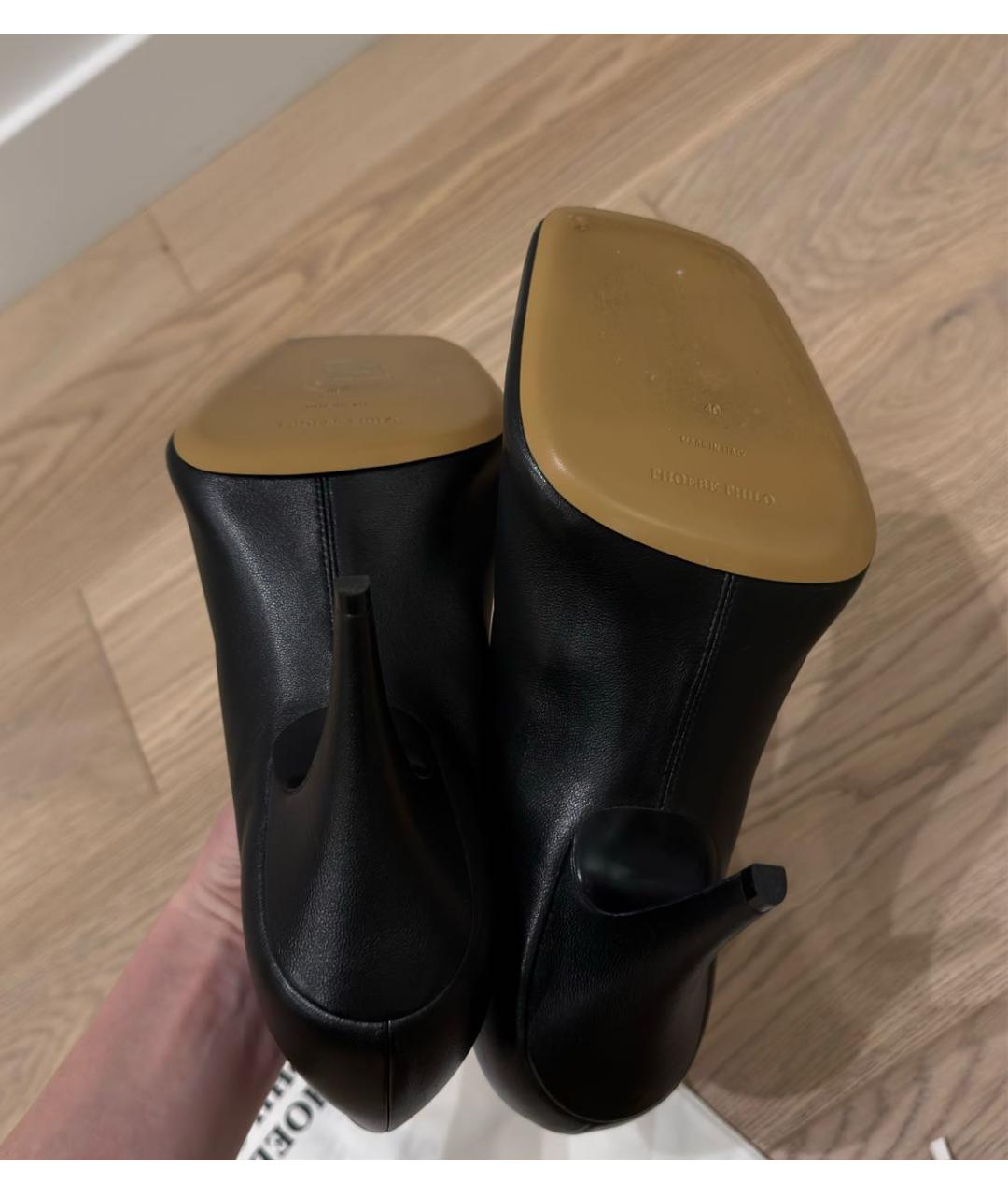 PHOEBE PHILO Черные кожаные туфли, фото 5