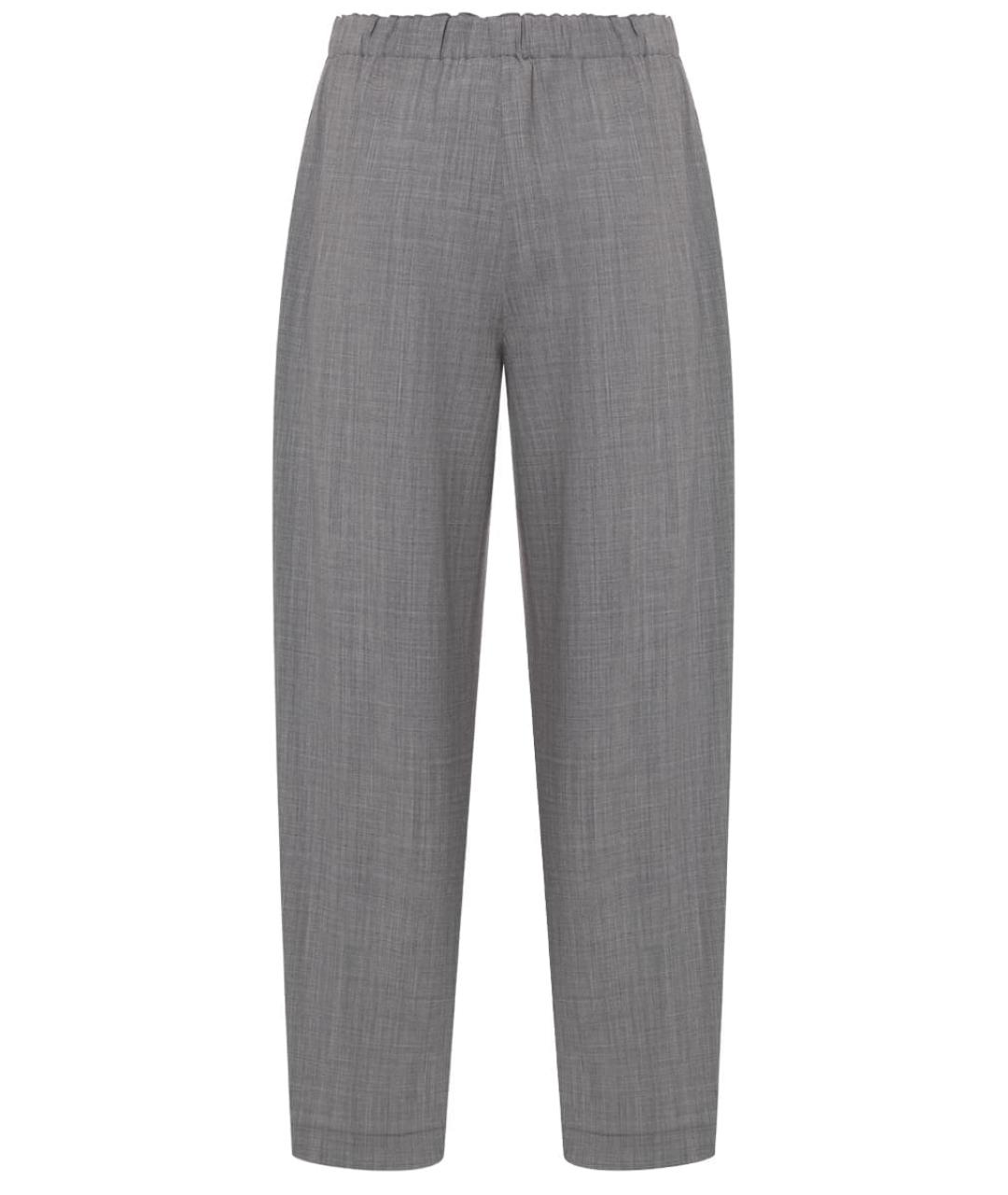 FABIANA FILIPPI Серые шерстяные прямые брюки, фото 2