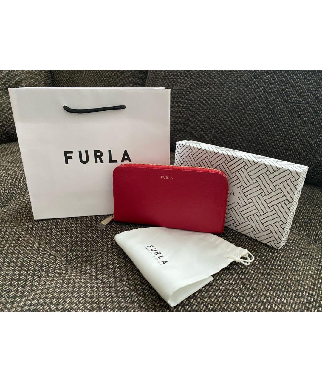 FURLA Красный кожаный кошелек, фото 4