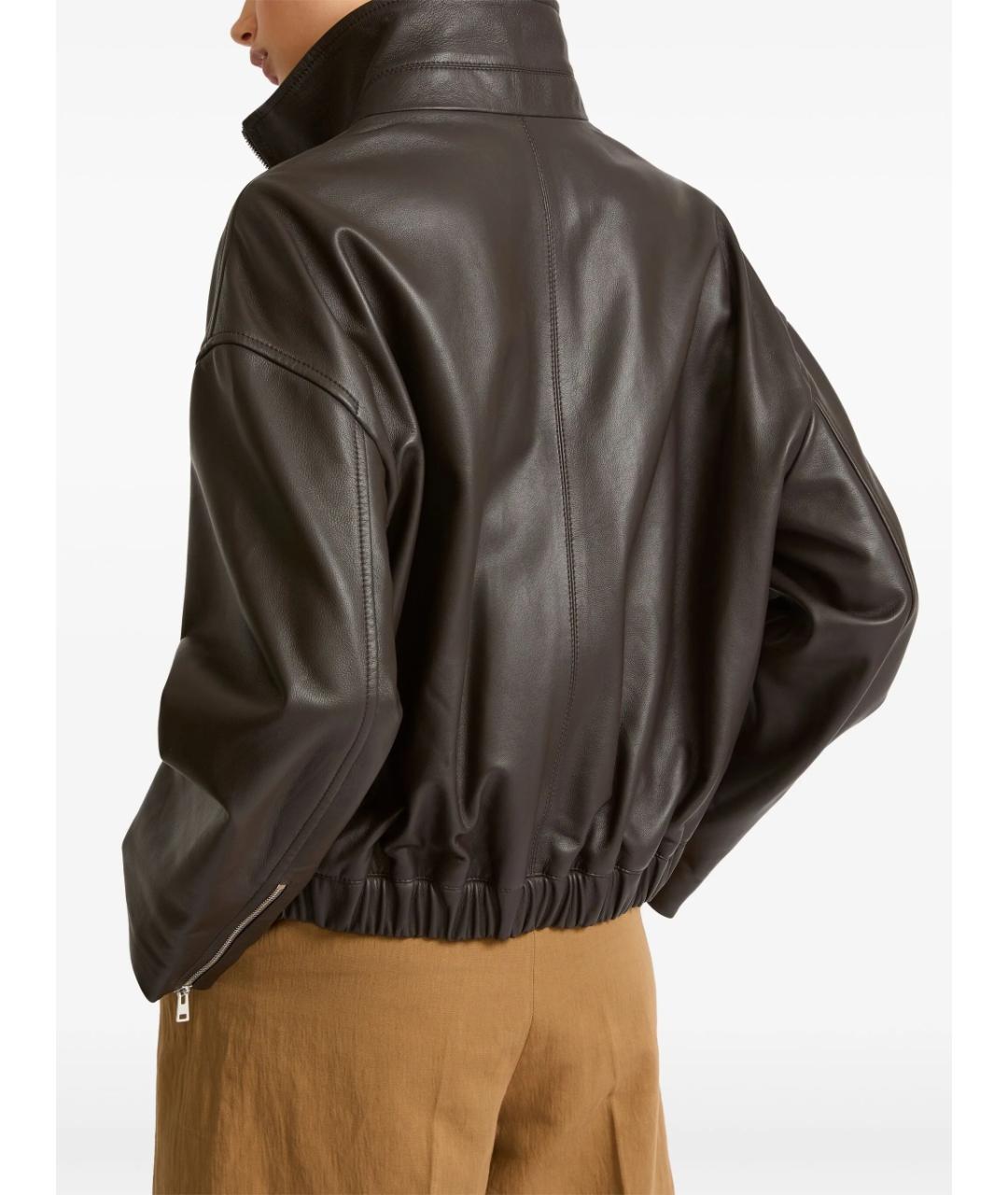 YVES SALOMON Коричневая кожаная куртка, фото 3