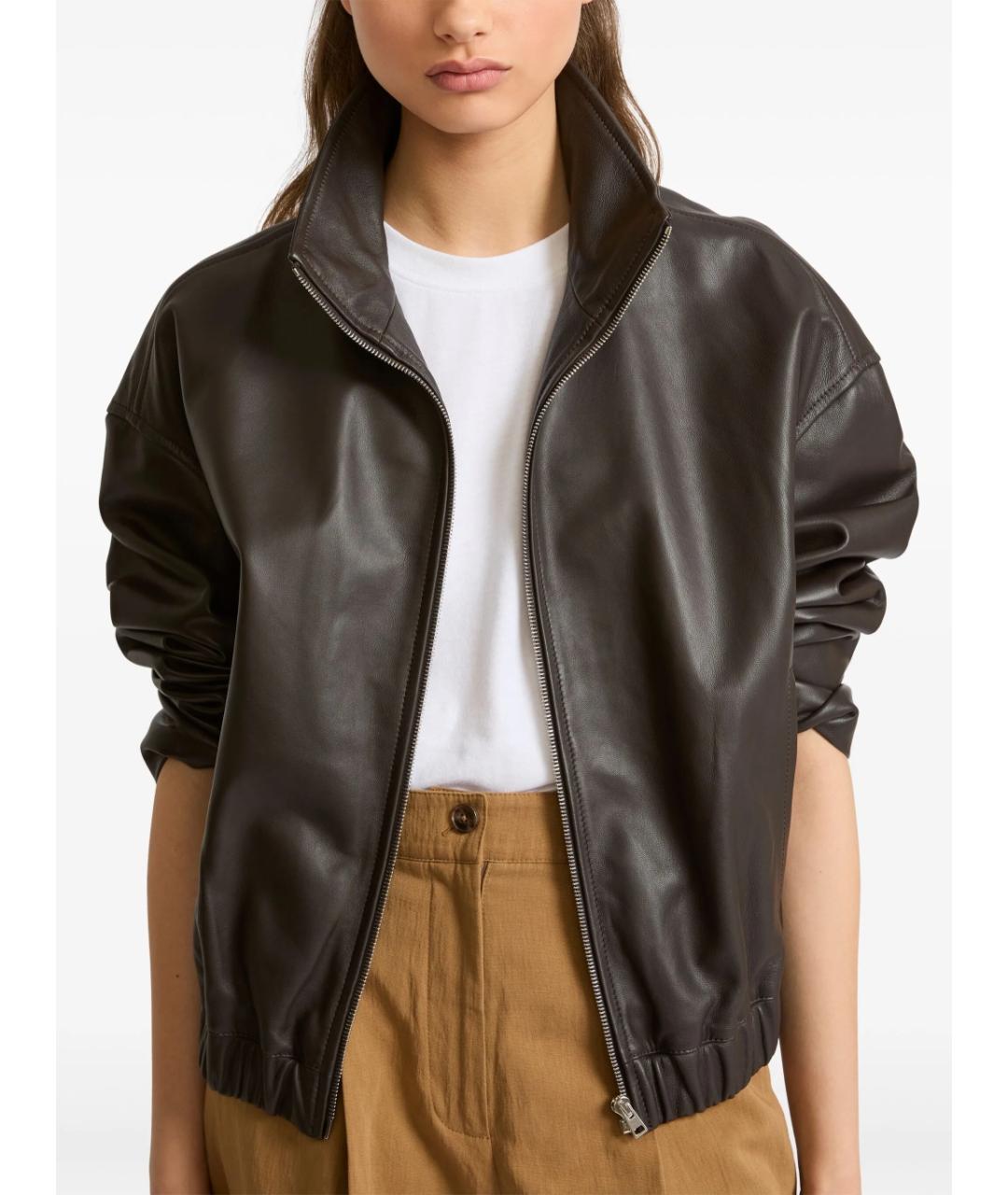 YVES SALOMON Коричневая кожаная куртка, фото 2