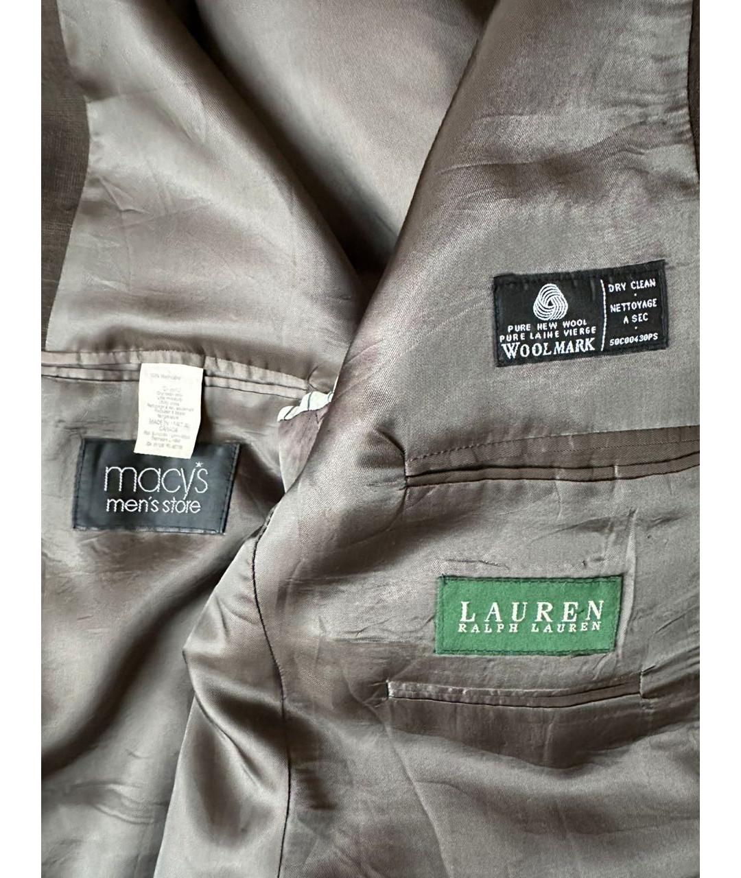 RALPH LAUREN Коричневый шерстяной пиджак, фото 4