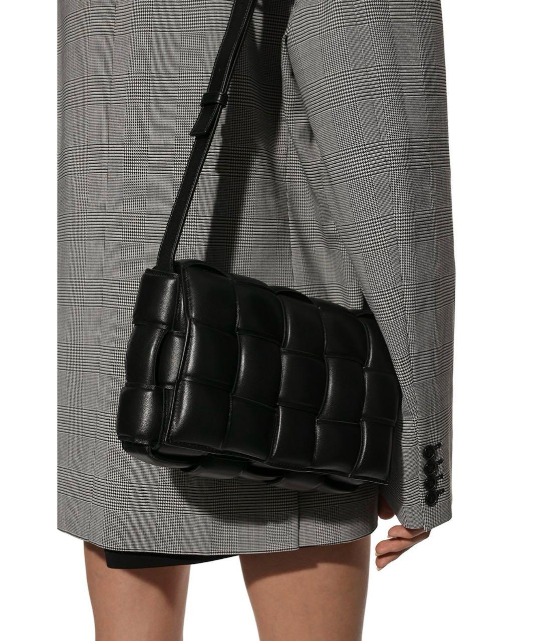 BOTTEGA VENETA Черная кожаная сумка через плечо, фото 6