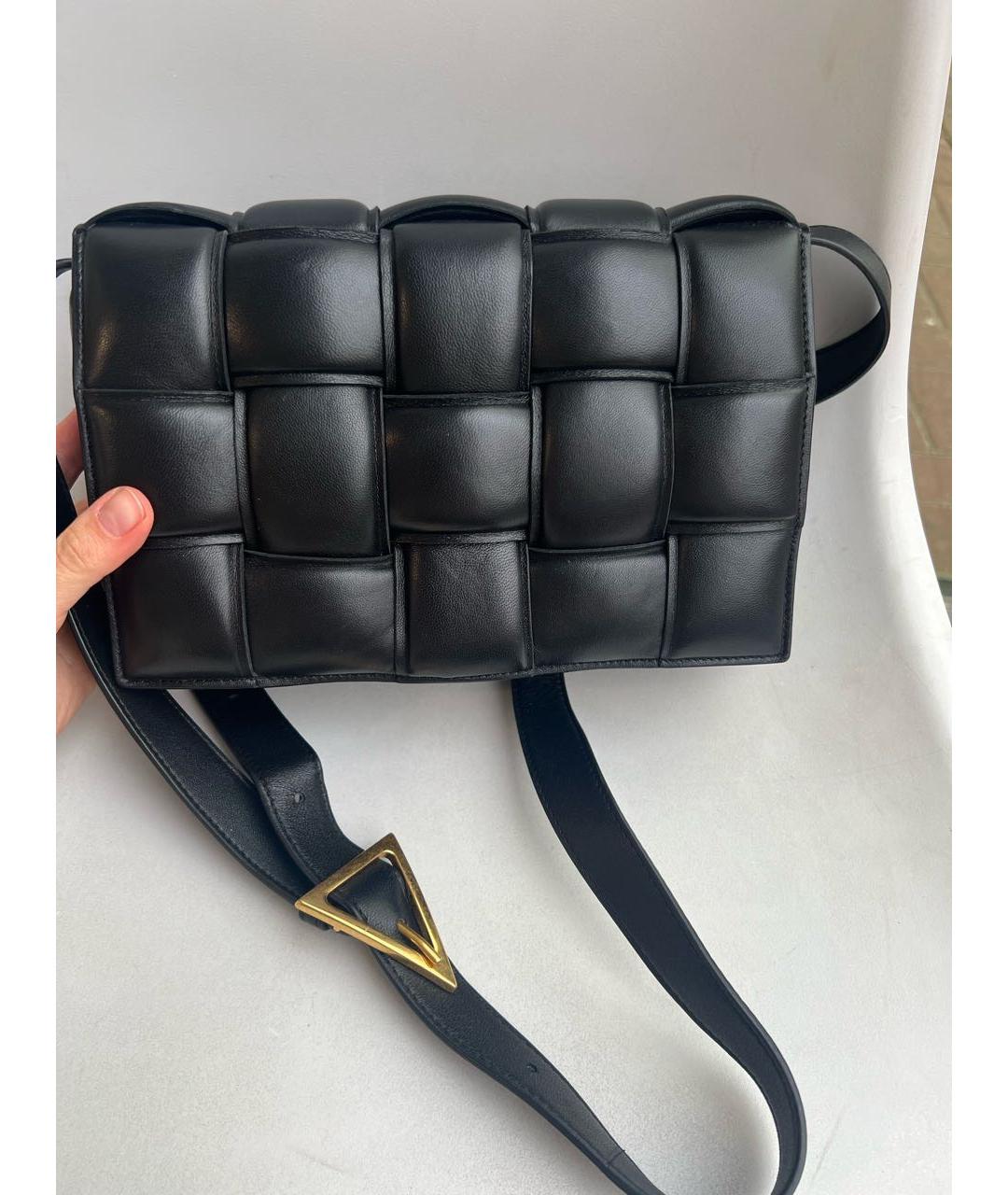 BOTTEGA VENETA Черная кожаная сумка через плечо, фото 2