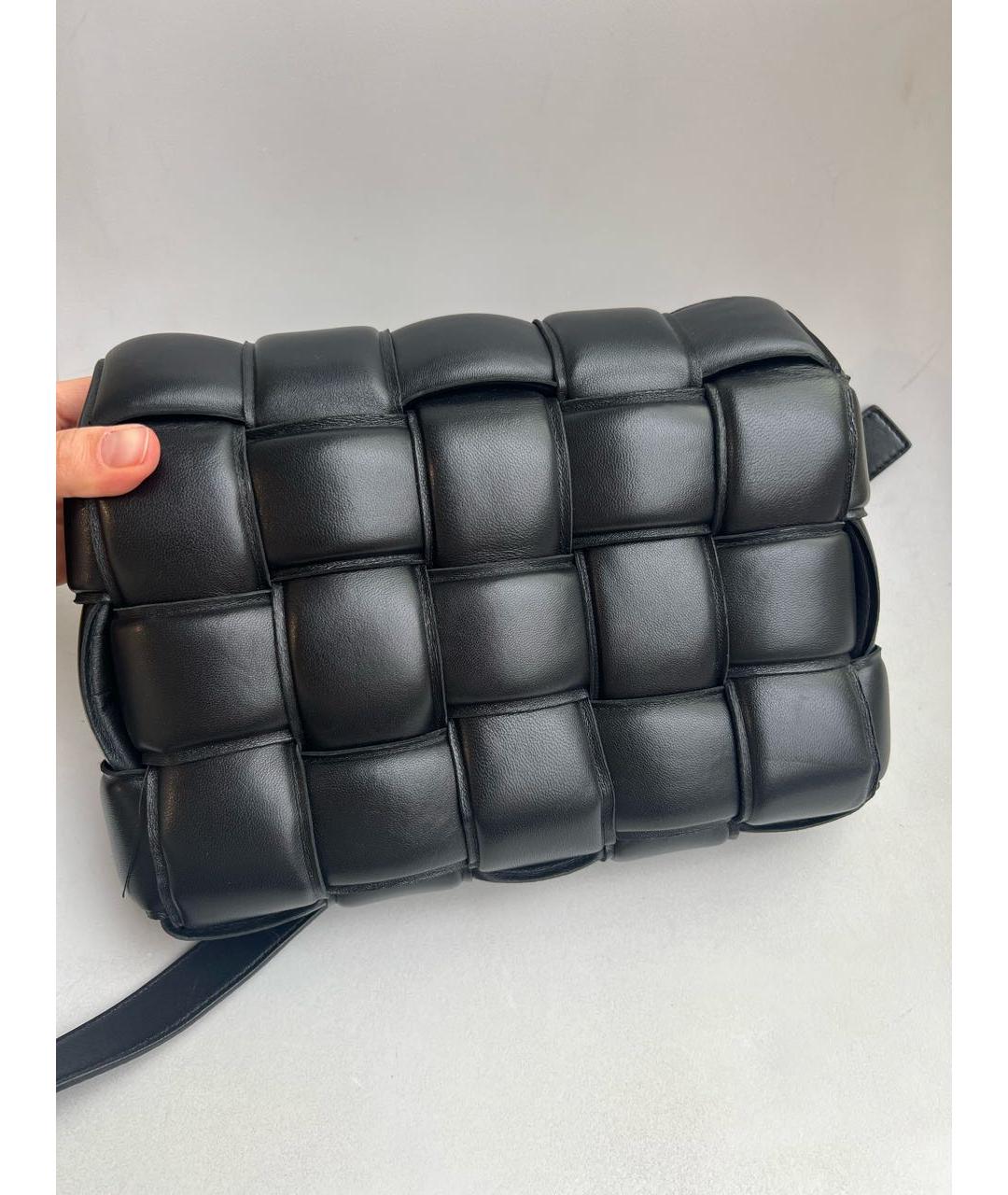 BOTTEGA VENETA Черная кожаная сумка через плечо, фото 3