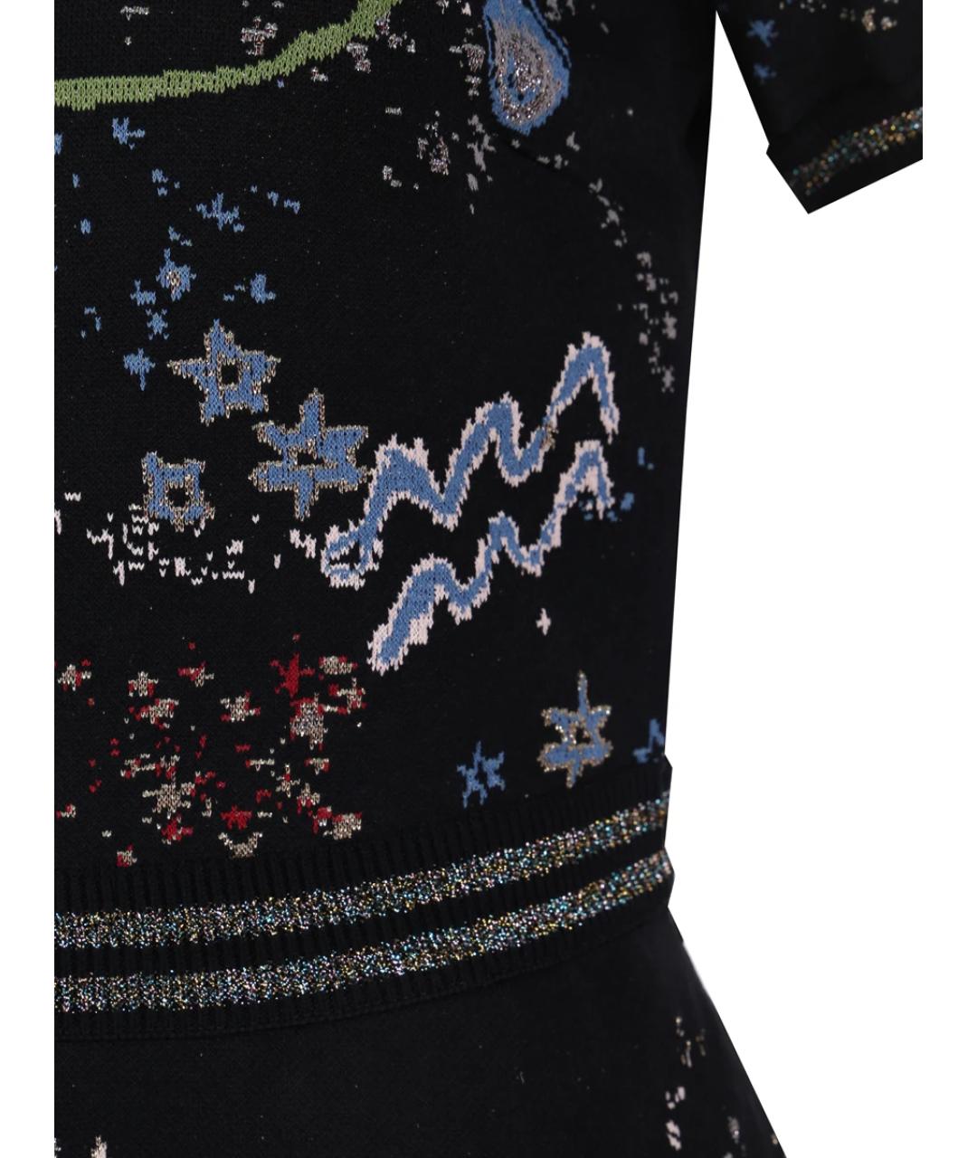 VALENTINO Черное вискозное повседневное платье, фото 3