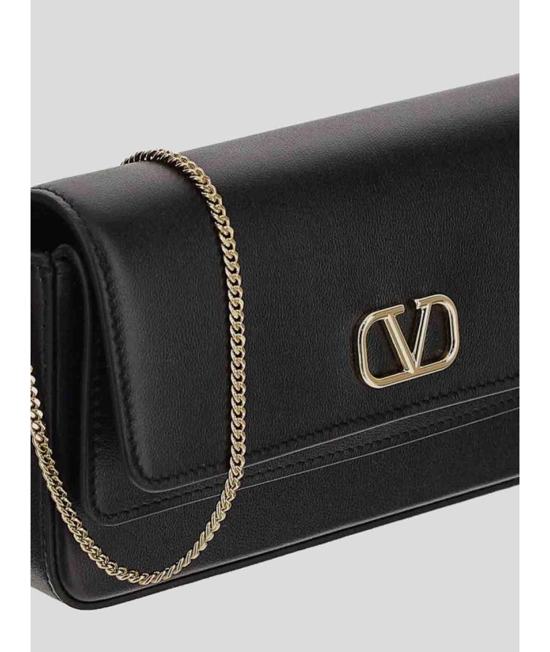 VALENTINO Черная кожаная сумка через плечо, фото 4