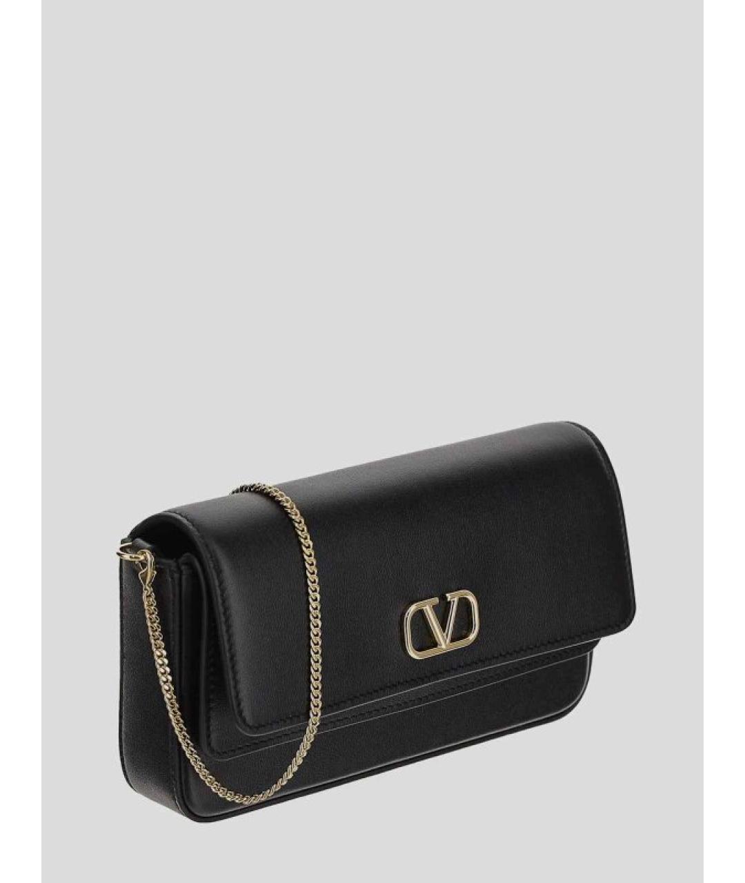 VALENTINO Черная кожаная сумка через плечо, фото 2