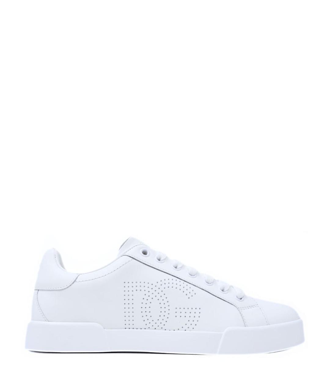 DOLCE&GABBANA Белые кожаные кеды, фото 1