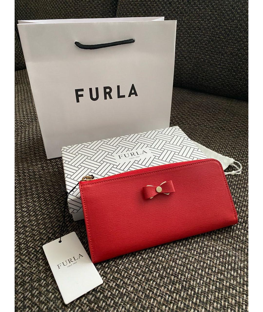 FURLA Красный кожаный кошелек, фото 3