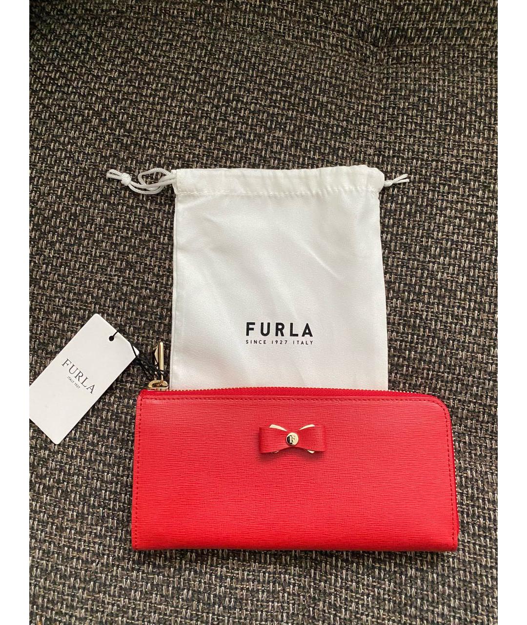 FURLA Красный кожаный кошелек, фото 4