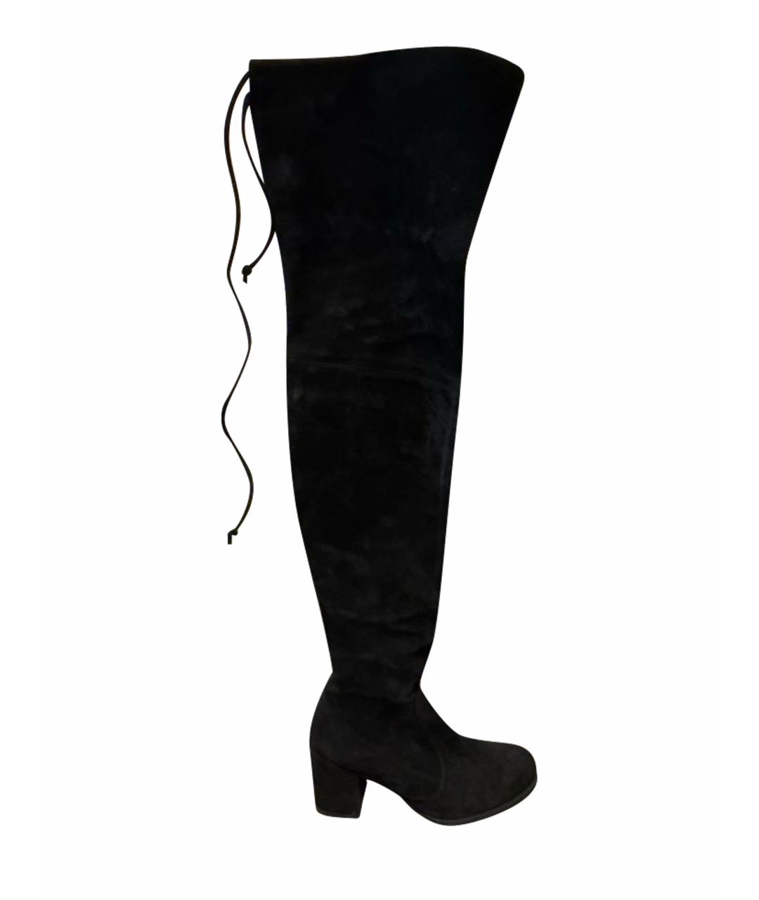 STUART WEITZMAN Черные замшевые ботфорты, фото 1