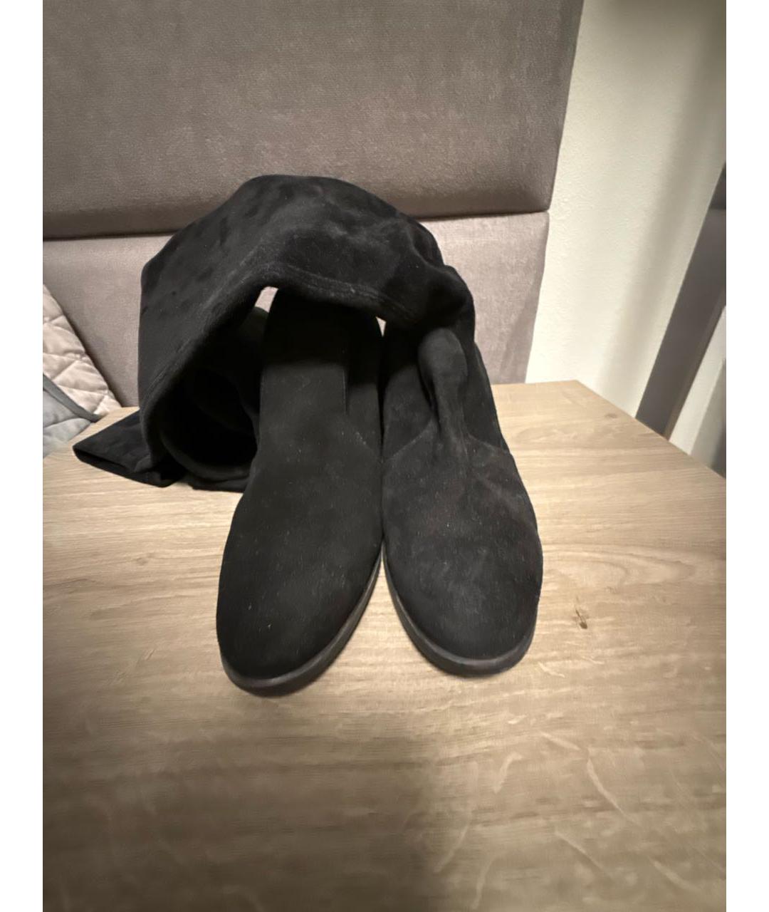 STUART WEITZMAN Черные замшевые ботфорты, фото 2