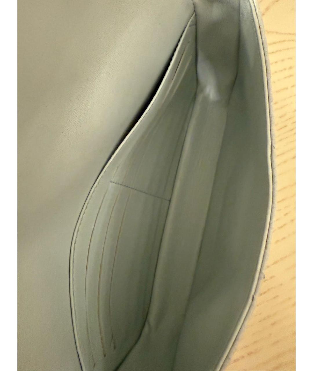 CHRISTIAN DIOR Голубая сумка через плечо из экзотической кожи, фото 7