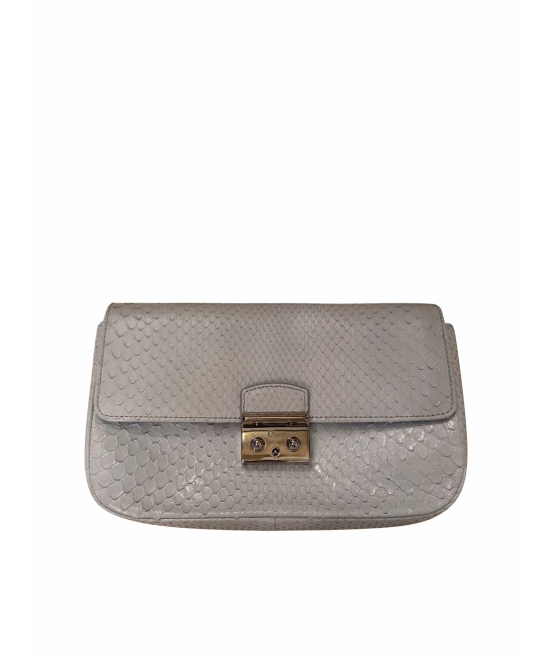 CHRISTIAN DIOR Голубая сумка через плечо из экзотической кожи, фото 1