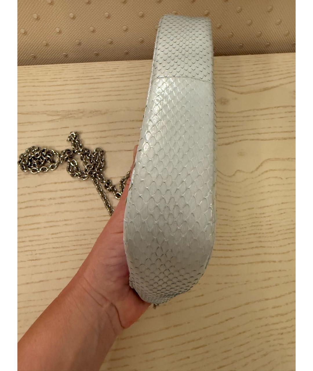 CHRISTIAN DIOR Голубая сумка через плечо из экзотической кожи, фото 3