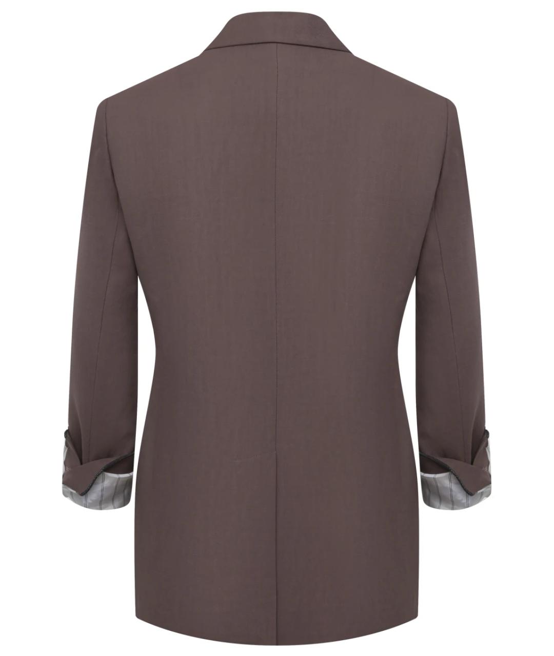 BRUNELLO CUCINELLI Коричневый вискозный жакет/пиджак, фото 2