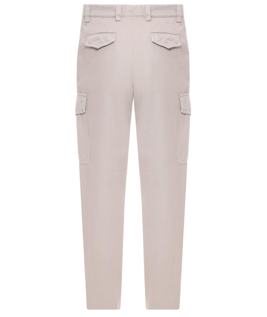 BRUNELLO CUCINELLI Бежевые хлопковые повседневные брюки, фото 2